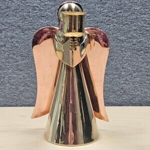Vintage Solid Brass and Copper Angel Candle Holder Christmas Holiday